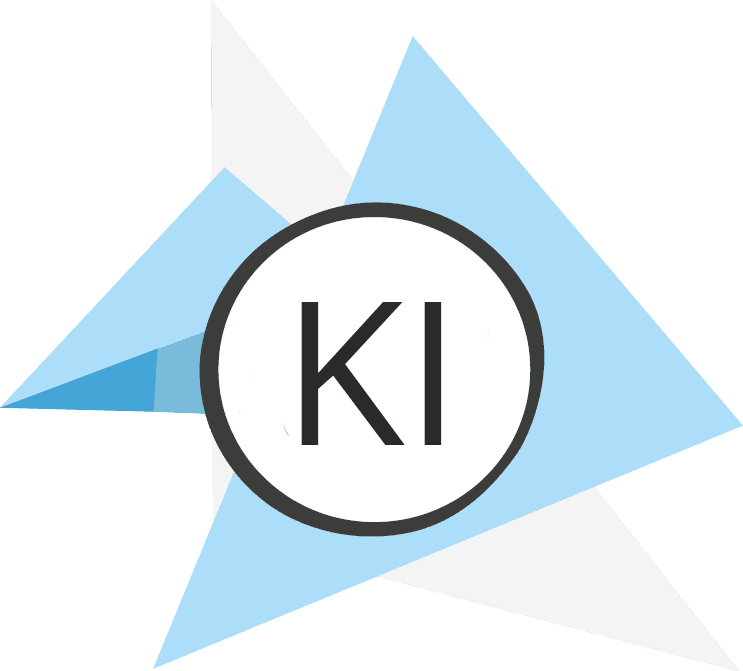 Icon KI in Dreiecken